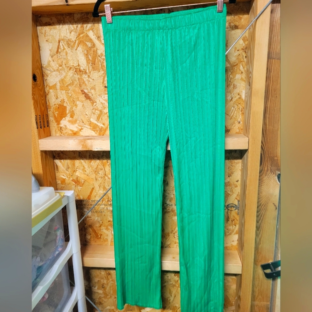 Nanette Lepore NWOT‎ Vibrant Green Pleated Pants Size Small